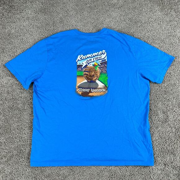 Tommy Bahama Shirt Mens Extra Large Blue Rummer On First Cocktail Baseball - Picture 2 of 9